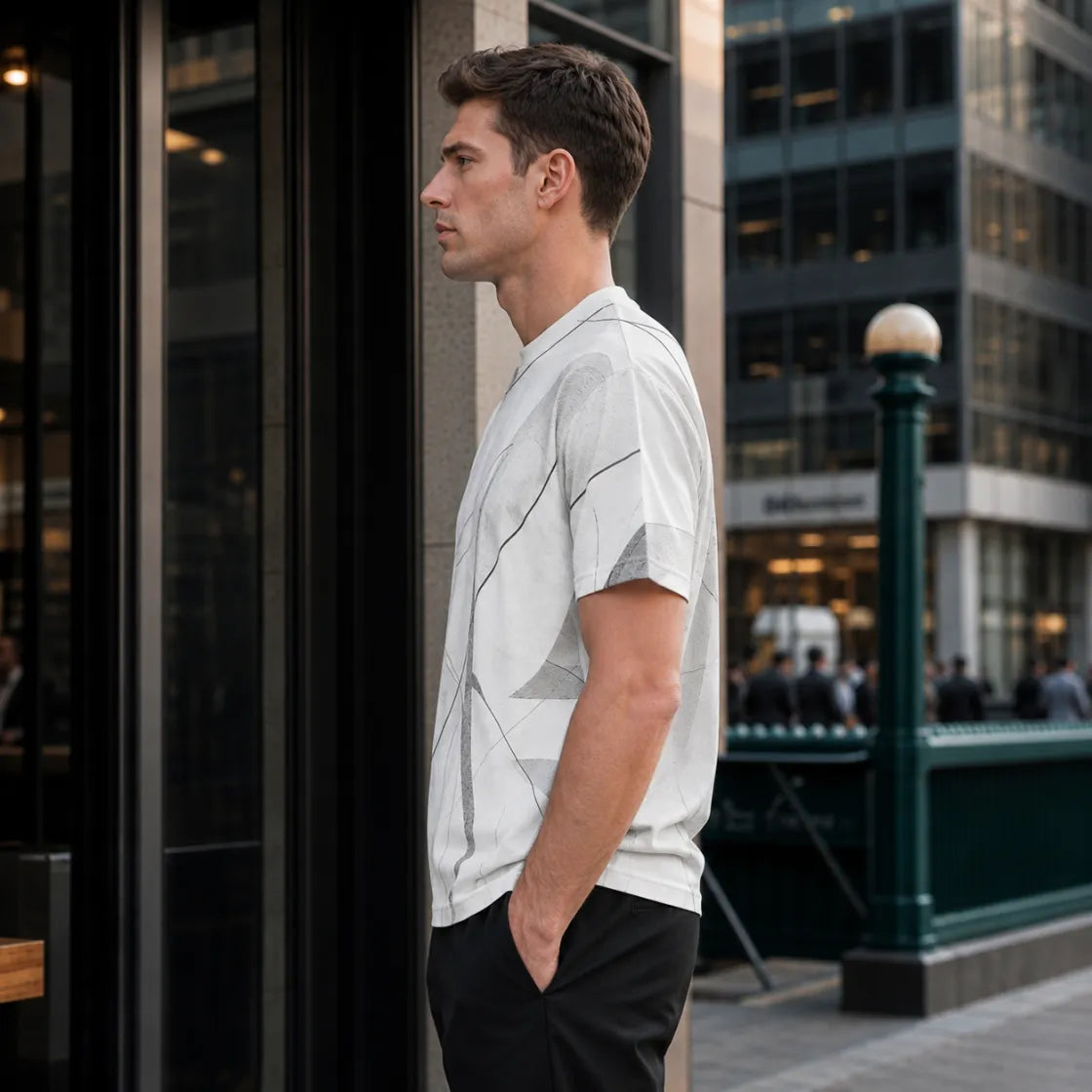 All-Over Print Men's O-Neck T-Shirt | 190GSM Cotton - example print 3